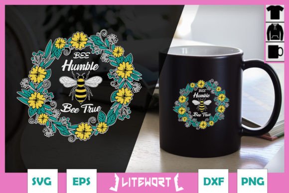 Floral Bee Humble Bee True SVG