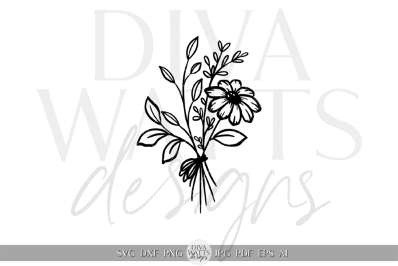 Floral Bunch Silhouette Graphic SVG