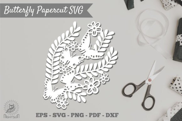 Floral Butterfly Papercut Cricut SVG