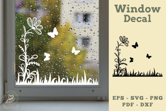 Floral Butterfly Window Decal SVG 5