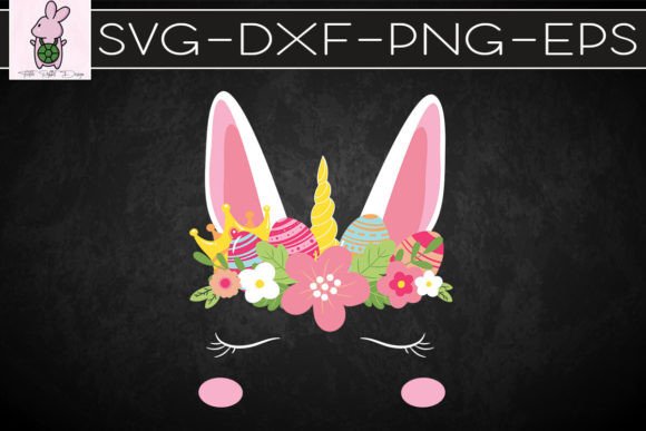 Floral Ears Cute Unicorn Bunny SVG