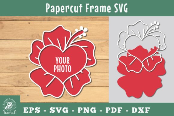 Floral Heart Papercut Frame SVG 6