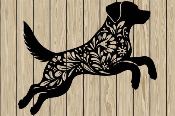 Floral Labrador Retriever Stencil SVG