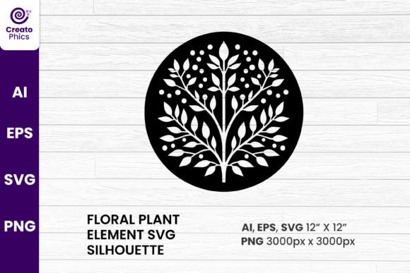 Floral Plant Element Silhouette Tree SVG