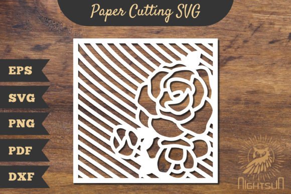 Floral Rectangle Frame Papercut SVG 3