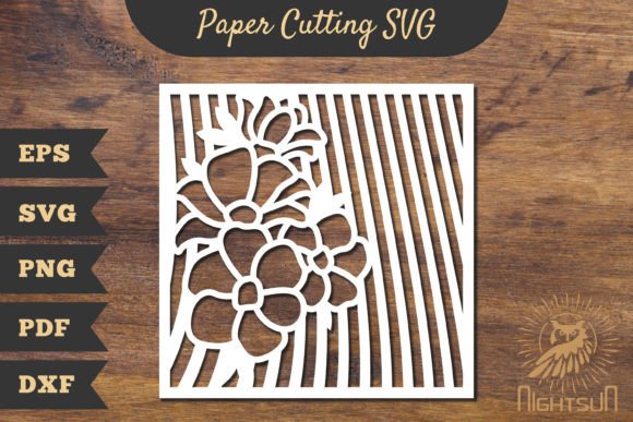 Floral Rectangle Frame Papercut SVG 5