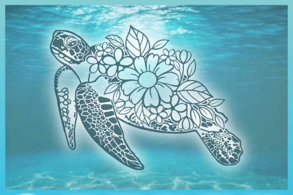 Floral Turtle Shell, Flower Mandala SVG