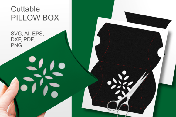 Xmas Floral Ornament 1 Pillow Box SVG